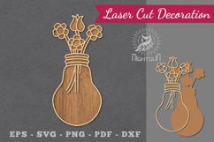 Flowers in Lamp Laser Cut Decoration Product Image 1