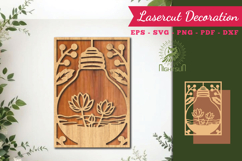 Flowers in Lamp Lasercut Wall Decor SVG Product Image 1