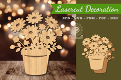 Flowers in Pot Lasercut Decoration Product Image 1
