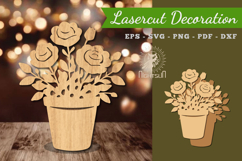 Flowers in Pot Lasercut Decoration Product Image 1
