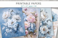 Flowers Junk Journal Printable Paper Product Image 1