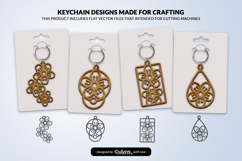 Flowers Keychain Laser Cut SVG Product Image 1