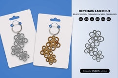 Flowers Keychain Laser Cut SVG Product Image 2
