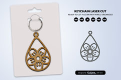 Flowers Keychain Laser Cut SVG Product Image 1