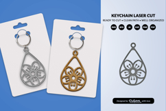 Flowers Keychain Laser Cut SVG Product Image 2