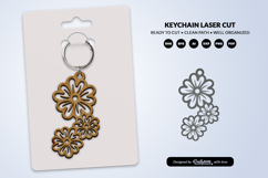Flowers Keychain Laser Cut SVG Product Image 2