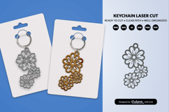 Flowers Keychain Laser Cut SVG Product Image 1