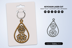 Flowers Keychain Laser Cut SVG Product Image 3