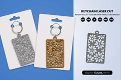 Flowers Keychain Laser Cut SVG Product Image 2