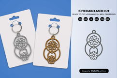 Flowers Keychain Laser Cut SVG Product Image 2