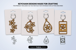 Flowers Keychain Laser Cut SVG Product Image 1