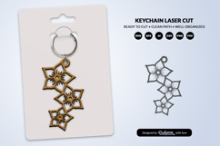 Flowers Keychain Laser Cut SVG Product Image 2