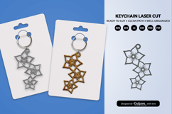 Flowers Keychain Laser Cut SVG Product Image 1