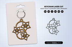 Flowers Keychain Laser Cut SVG Product Image 1
