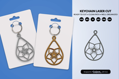 Flowers Keychain Laser Cut SVG Product Image 2