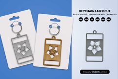 Flowers Keychain Laser Cut SVG Product Image 2