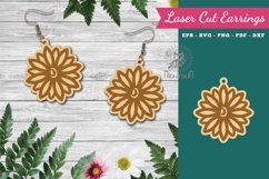 Flowers Laser Cut Earrings SVG Product Image 1