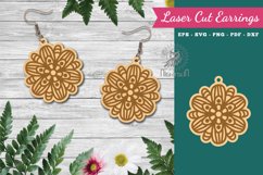 Flowers Laser Cut Earrings SVG Product Image 1