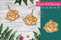 Flowers Laser Cut Earrings SVG Product Image 1