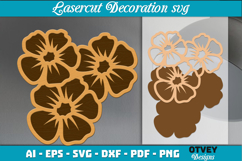 Flowers Lasercut Decoration SVG Product Image 1