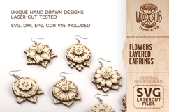 Floral Earrings svg, Earrings svg, Boho Earrings svg Product Image 2