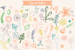 Colored Wild Flowers &amp; Leaves | Hand Drawn Nature, Plants Product Image 4