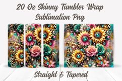 Floral Tumbler Wrap, Flowers Tumbler Wrap, Sunflower Tumbler Product Image 2