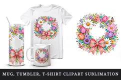Flowers tumbler, mug wrap, clipart sublimation design Product Image 1