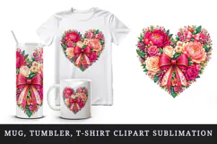 Flowers tumbler, mug wrap, clipart sublimation design Product Image 1