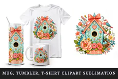 Flowers tumbler, mug wrap, clipart sublimation design Product Image 1