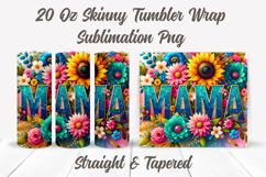 Mama Floral Tumbler Wrap, Mom Tumbler Wrap, Mother's Day PNG Product Image 2