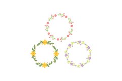 Flowers Monogram Frames SVG Cut File Product Image 1