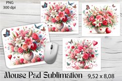 Flowers Mouse Pad. Flowers Mouse Pad Sublimation Product Image 1