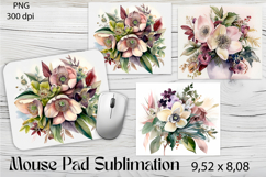 Flowers Mouse Pad. Flowers Mouse Pad Sublimation Product Image 1