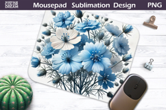 Wildflowers MousePad | Blue Flowers Mouse Pad Product Image 1