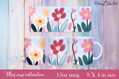 Flowers Mug Sublimation, wild flowers Design Mug Product Image 1