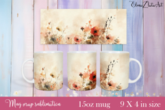 Flowers Mug Sublimation, wild flowers Design Mug Product Image 1
