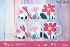 Flowers Mug Sublimation, wild flowers Design Mug Product Image 1