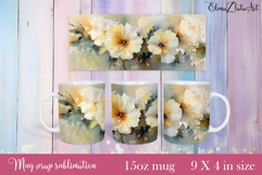 Flowers Mug Sublimation, wild flowers Design Mug Product Image 1