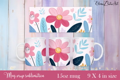 Flowers Mug Sublimation, wild flowers Design Mug Product Image 1