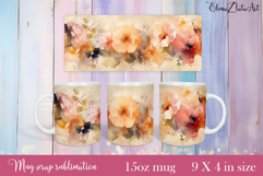 Flowers Mug Sublimation, wild flowers Design Mug Product Image 1