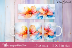 Flowers Mug Sublimation, wild flowers Design Mug Product Image 1