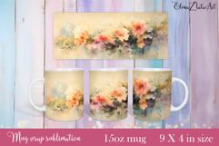 Flowers Mug Sublimation, wild flowers Design Mug Product Image 1