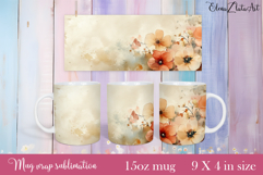 Flowers Mug Sublimation, wild flowers Design Mug Product Image 1