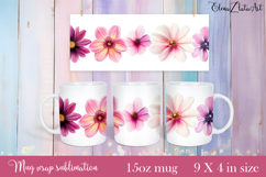 Flowers Mug Sublimation, wild flowers Design Mug Product Image 1