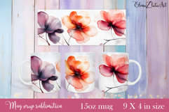 Flowers Mug Sublimation, wild flowers Design Mug Product Image 1