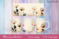 Flowers Mug Sublimation, wild flowers Design Mug Product Image 1