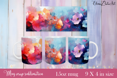 Flowers Mug Sublimation, wild flowers Design Mug Product Image 1