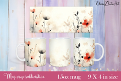 Flowers Mug Sublimation, wild flowers Design Mug Product Image 1