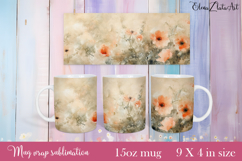 Flowers Mug Sublimation, wild flowers Design Mug Product Image 1